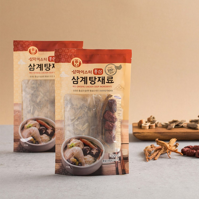 홍삼이 통째로 들어간 한방 삼계탕재료, 115g, 1개
