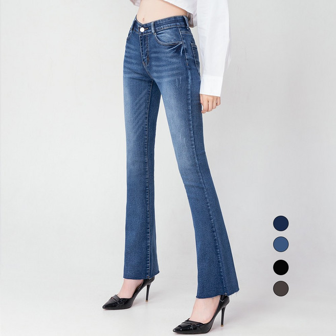 엘블로썸 여성 스판좋은 인밴드 슬림 롱 부츠컷 청바지 (3단기장 키별)