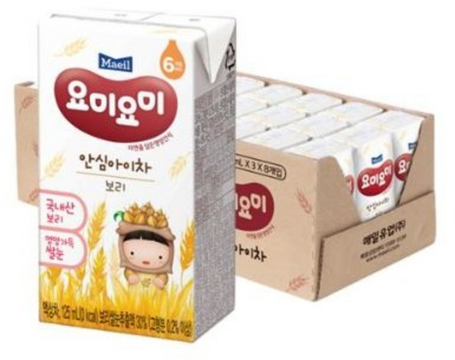 매일유업 요미요미 안심아이차 보리, 125ml
