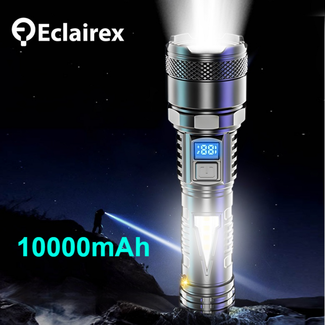 초강력 led 손전등 미니 휴대용 작업등, 1개, 블랙 랜턴&TYPE-C 충전 케이블