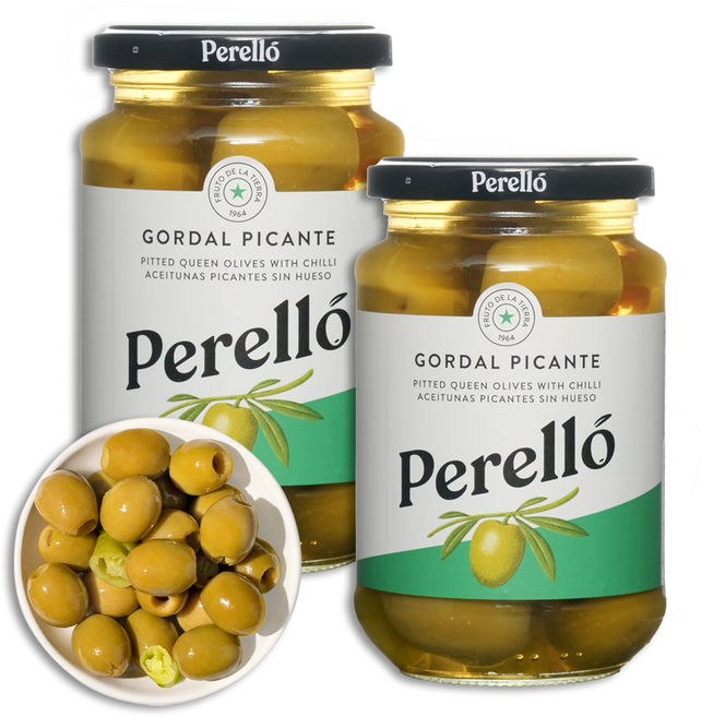 페렐로 고달 피칸테 올리브 병(유리), 350g, 2개