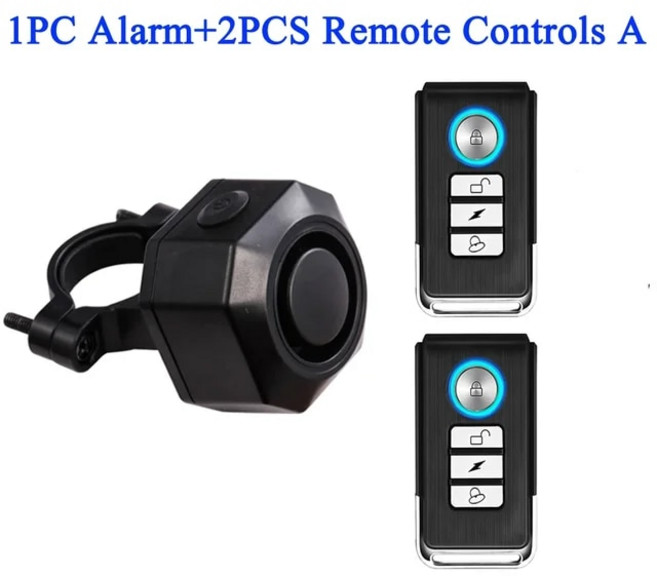 Sectyme 무선 방수 자전거 바이크 오토바이 전기 도난 경보 USB 원격 제어 진동 감지기 알람, CHINA, 1개