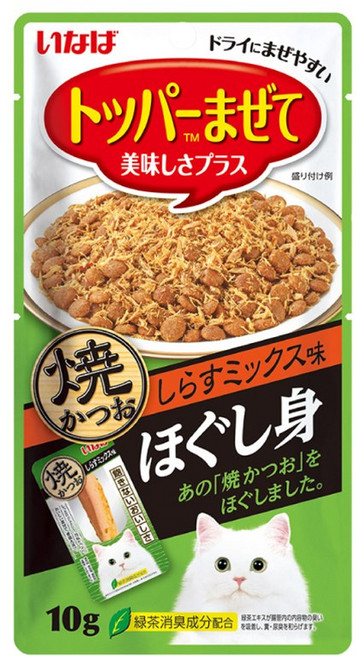 이나바 챠오 토퍼 후레이크 사료토핑 고양이간식 유통기한 26년 05월, 1개, 10g, QSC-164 구운가다랑어 치어믹스