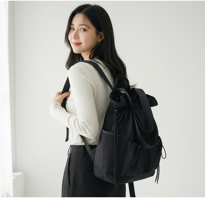 디엘라 방수 숄더백 여성백팩 2way 가벼운 대용량 보부상 여자가방