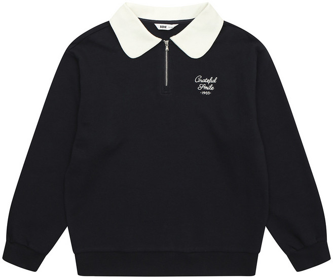 소이주니어 부평점 여아 반오픈 카라 맨투맨티 반오픈이라 입고 벗기 편해요