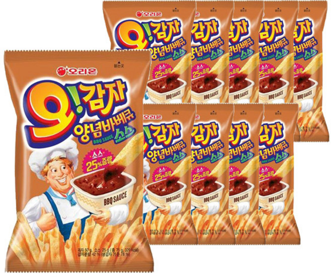 오리온 오감자 양념바베큐, 10개, 75g