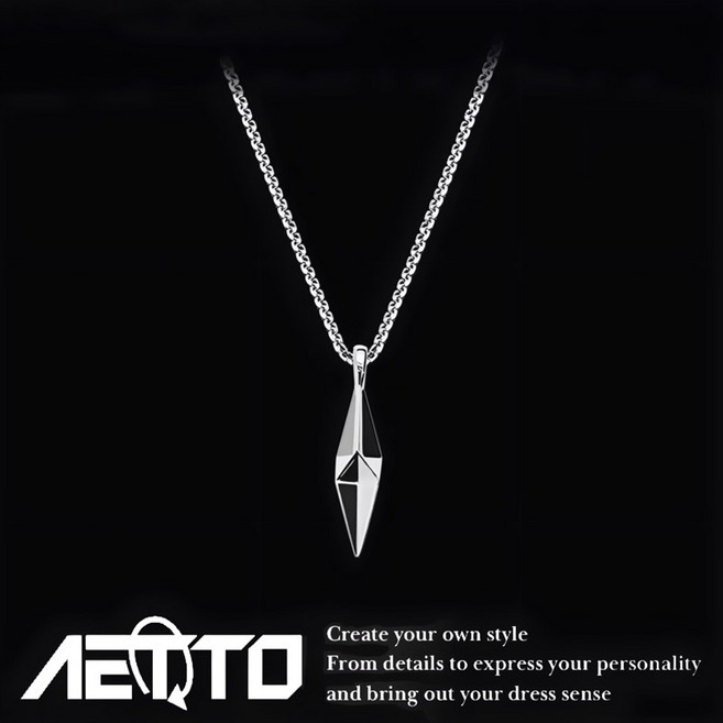 AETTO 六芒星項鍊 菱形設計款 簡約百搭鈦鋼項鍊 男女飾品