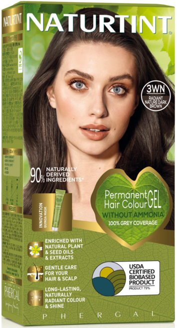 [한국공식수입원]네이처틴트 여성용 새치커버 천연 저자극 셀프염색약, 3개, 3WN(래디언트 네이처 다크 브라운)