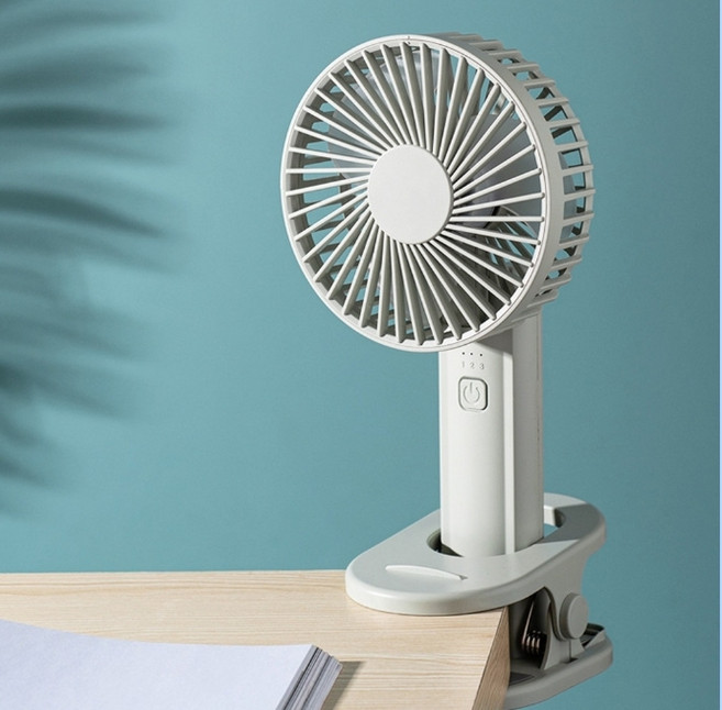 무선 집게형 선풍기 책상 휴대용 유모차 미니 충전 바람, 상세페이지 참조, 화이트