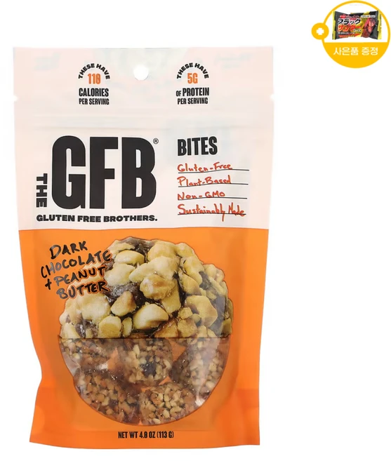 The GFB 글루텐 프리 바이트 다크 초콜릿 피넛 버터 사은품 추가증정, 1개, 113g - 쿠팡