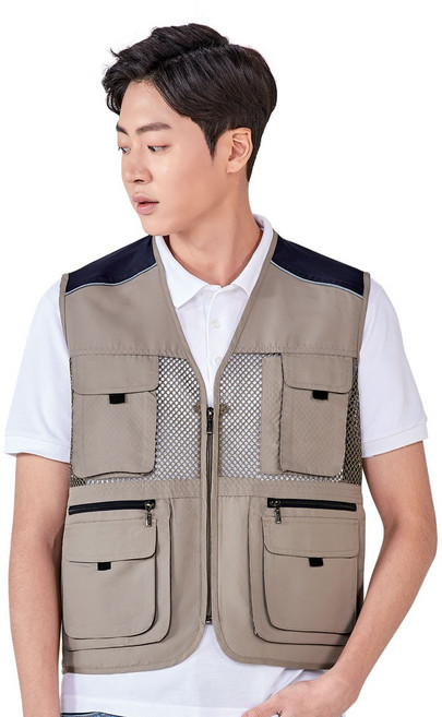 남여공용 작업복 V넥 망사조끼 UP-V09