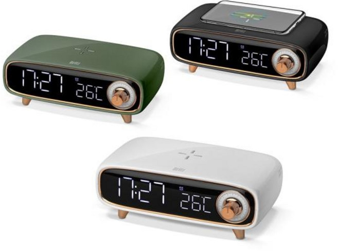 브리츠 BA-MCK9 시계/알람 미니 인테리어 블루투스 스피커, 블랙