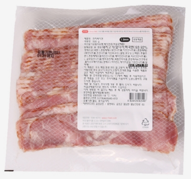 에쓰푸드 전지베이컨 2.3mm 500g, 1개