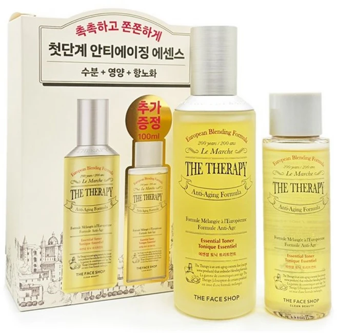 더페이스샵 더테라피 에센셜 토닉 트리트먼트 150ml+추가증정 100ml(내장) 한정판 50개, 1개 - 쿠팡