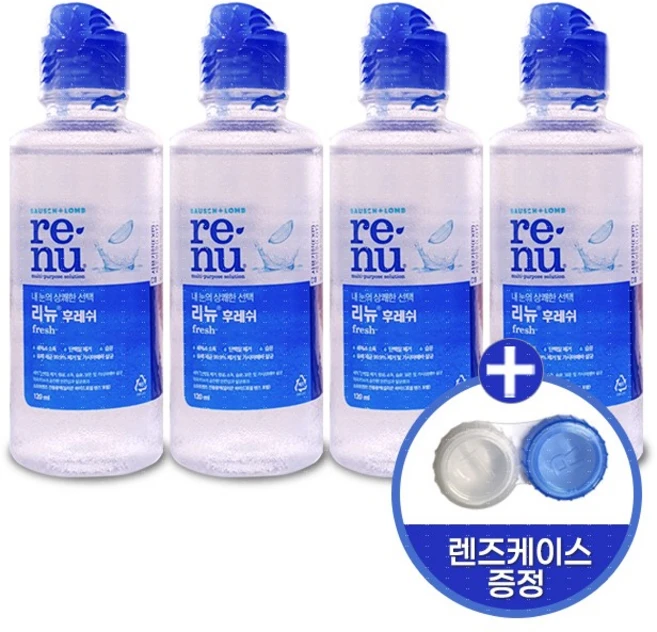 바슈롬 [바슈롬] 리뉴 후레쉬 120ml x 3개, 4개 - 쿠팡