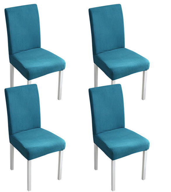 해피앤몰 식탁 의자커버 4p세트, 레이크 블루4p