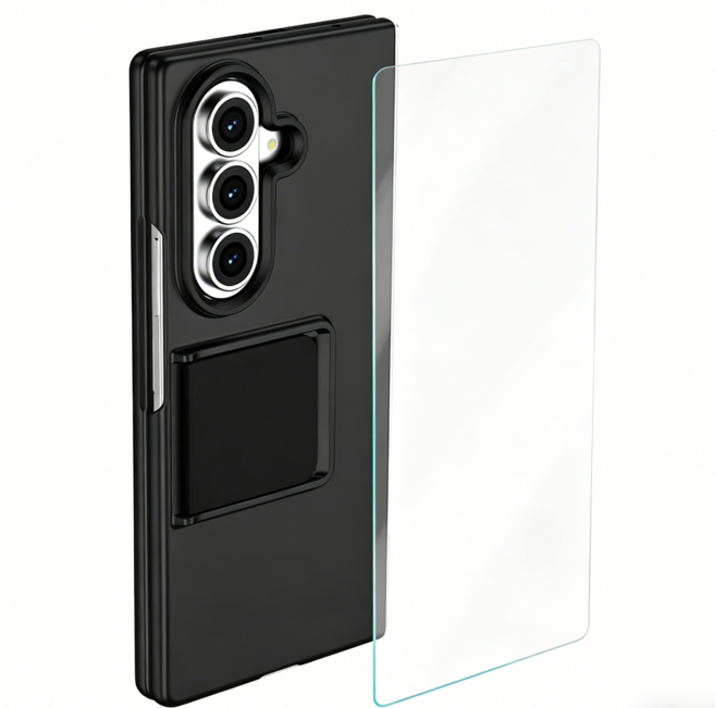 갤럭시 Z 폴드7 /6 충격방지 입체스탠드 카드수납 케이스 + 강화유리