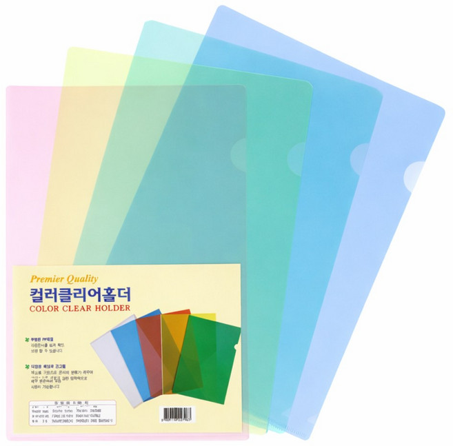 신아몰 A4 l자파일 클리어파일 L홀더 컬러 100매, L홀더 100매 분홍, 1개