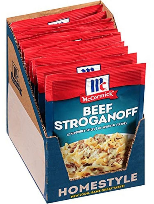 McCormick 맥코믹 쇠고기 스트로가노프 조미료 믹스 42.5g (12개 팩), 맥코믹 쇠고기 스트로가노프 시즈닝 믹스 42g (12개, 1개