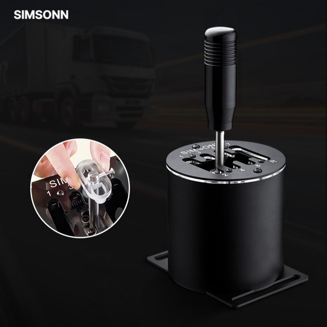 SIMSONN 7+R 수동 변속기 시프트 USB 컨트롤러 마그네틱 H기어 직렬 시퀀셜 G27 G29 T300 호환 핸드휠, 1개, 데스크탑 클램프 원통형 롱 베이스, 기본 색상