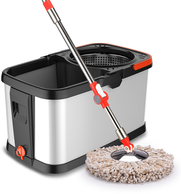 부자오빠 올스틸 통돌이 회전걸레 2매, 1세트, 올스틸 회전걸레 세트