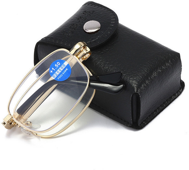 超輕便攜摺疊老花鏡金屬全框