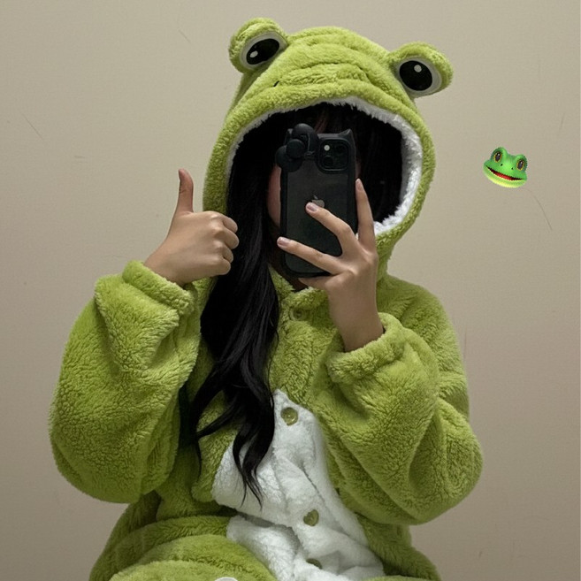 오드아이 개구리 수면 잠옷 동물잠옷 극세사 담요 잠옷세트 캐릭터 파자마 귀여운