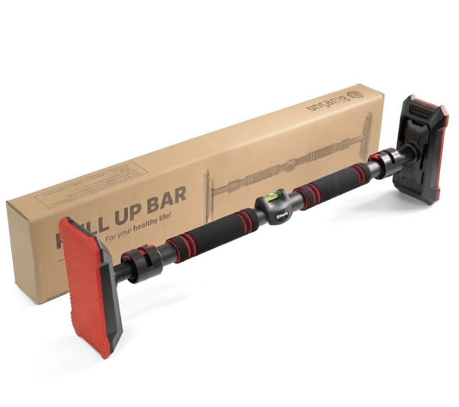 블루선 실내용 턱걸이운동 벽고정 철봉 풀업바, 블랙