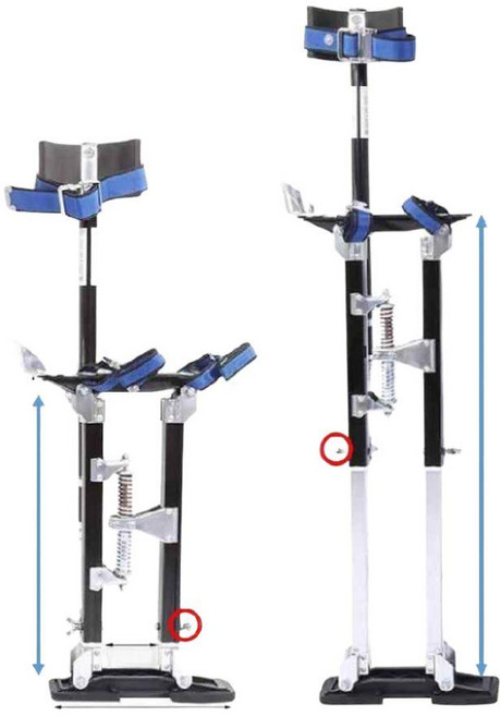 알루미늄 키다리 사다리 족장 도배 페인트 미장 우마 높이 조절 안전 작업 신발, 높이 38-60cm