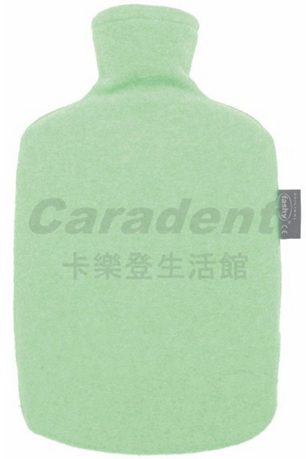 GreenLine 環保硬殼 Fashy 德國原裝熱水袋 1.6L - 卡樂登3色絨布毛套, 1個, 淺綠