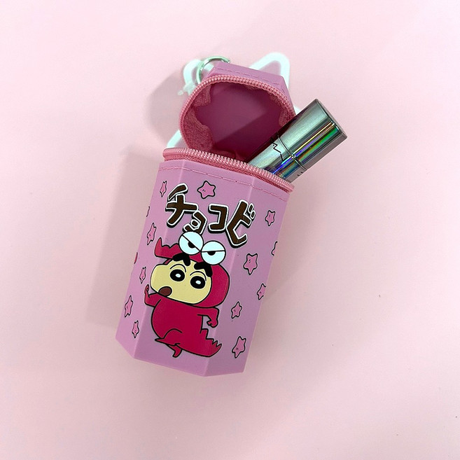 코코찌 일본 정품 짱구 키링 초코비 열쇠고리 크레용신짱 키홀더 동전지갑, 1개, 핑크