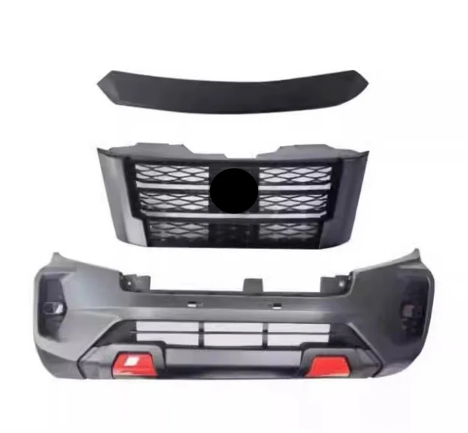 자동차 앞 범퍼 휠 눈썹 헤드라이트 미등 안개등 닛산 나바라 NP300 용 바디 키트 2015 2020 수정, 01 Front bumper