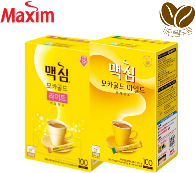 동서맥심 모카라이트100T+모카골드100T 200T커피믹스, 1.2g, 1개, 100개입