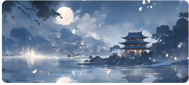 뚜뚜샾 마우스 장패드 게이밍 마우스패드 대형 키보드패드 데스크매트, 13 만월