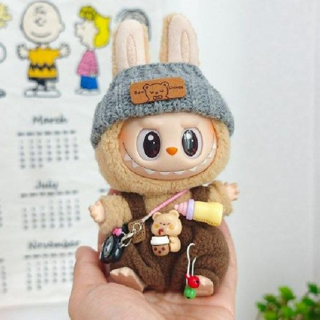 1대 2대 3대 라부부 큐티 옷 액세서리 라부부 멜빵바지 후드 캐릭터 카메라 세트, 세트5(멜빵바지+모자+캐릭터 카메라)