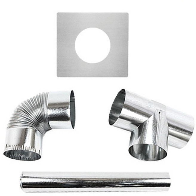 꾸버스 125mm 연통 모음 갈탄난로 연탄난로 화목난로, 꾸버스 125mm 일자연통