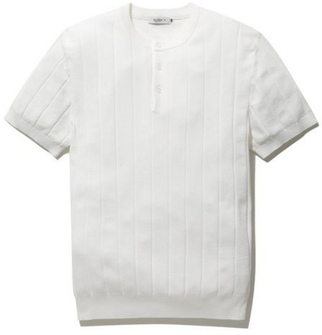 올젠 남성 버티컬 헨리넥 라운드 반팔 니트 ZBG2ER1204IV