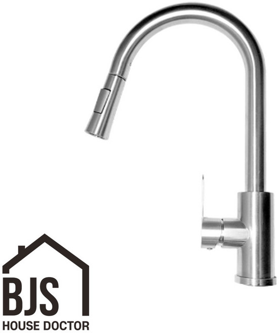 [반장들] 무광 실버 SK-6000 거위목 원홀 싱크대 주방수전, 방문설치(시공비별도/안심번호해제), 1개