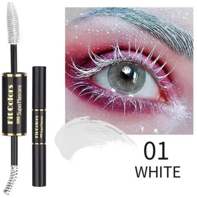 투명마스카라 번지지 않는 방수 마스카라 속눈썹 익스텐션 두꺼운 컬링 속건성 오래 지속되는 블루 퍼플 화이트 다채로운 화장품 메이크업, 01 01 white, 1개