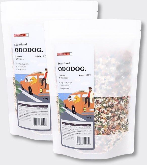 프롬벳 성견용 오도독 닭가슴살 건조사료, 500g, 2개