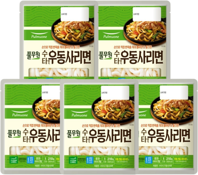 풀무원 수타우동사리면 210g, 5개