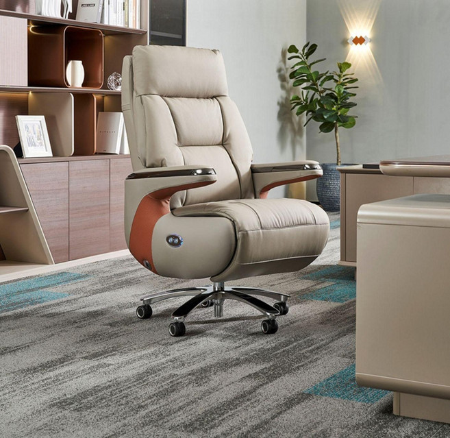 사장님 의자 침대형 CEO 컴퓨터 중역 체어 리클라이너 프리미엄 PU 가죽 4단계 고정형 팔걸이 강철 받침대