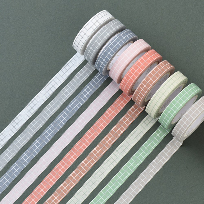 아트박스/모노라이크 아르떼 마스킹테이프 그리드 - SLIM 10mm, 303S Mild gray, 상세설명 참조