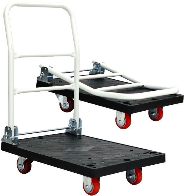 접이식 카드 달리 구르마 구루마 우레탄 무소음 대차 핸드카 가정용 운반용 사각 짐수레 이동식 미니 대형 대차, 옵션 02 접이식 대차 블랙 우레탄(적색), (소), 1개