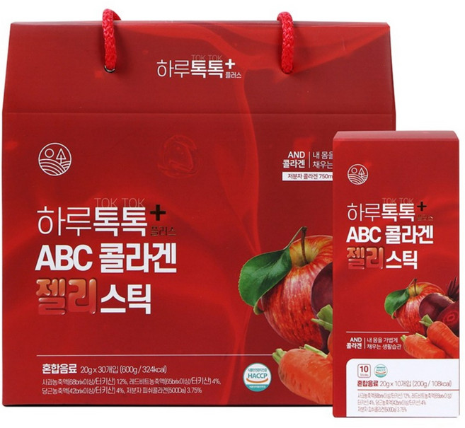 하루톡톡 플러스 ABC콜라겐 젤리스틱 20g x 30개 출발(12시이전 주문시) 토일 제외, 60개