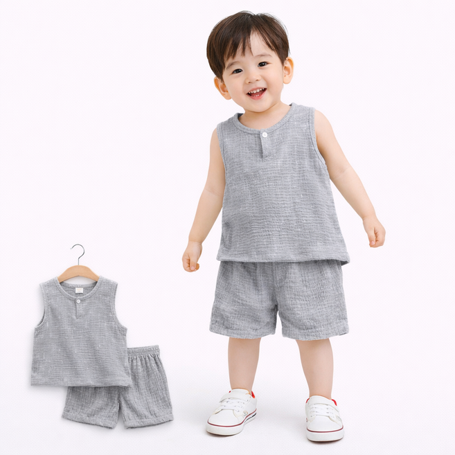 아기 상하복 나시 세트 여름 데일리룩 통기성 냉감 소재 외출복 실내복