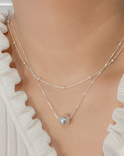 모두디자이너 실버925 베이직 심플 볼 체인 초커 목걸이줄 07