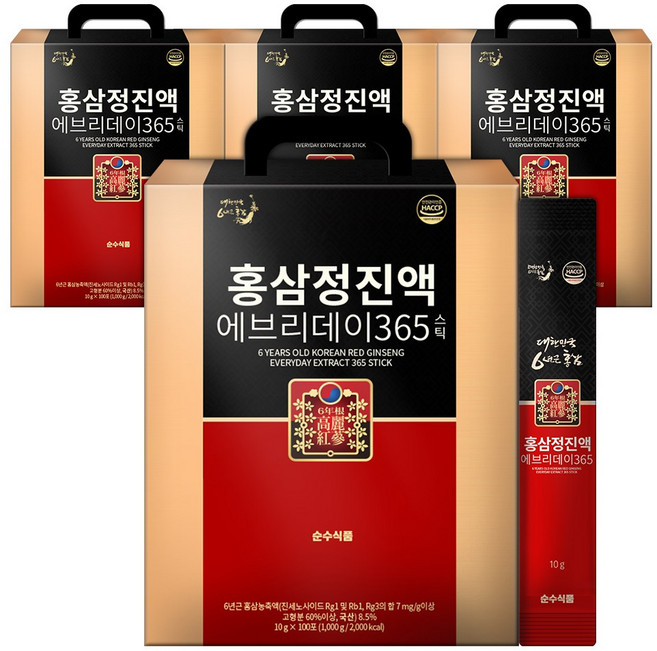 순수식품 홍삼정진액 에브리데이 365 스틱, 10g, 400개