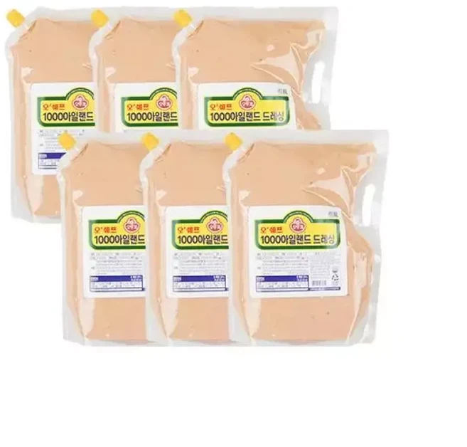 오쉐프 1000 아일랜드 드레싱 1박스 (2kg X 6개입), 1개, 2kg