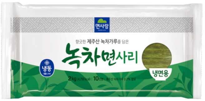 녹차면사리 냉면용 냉동 면사랑 2KG, 1개